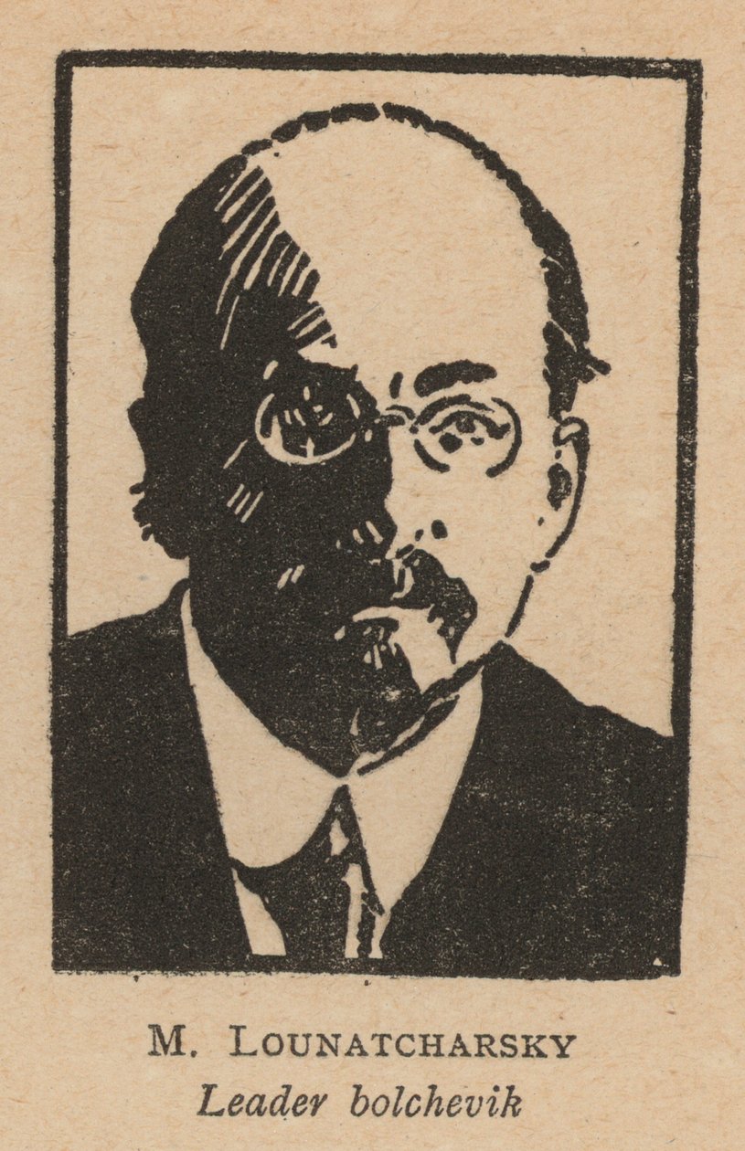 Anatoly Lunacharsky, révolutionnaire bolchevique russe (lithographie) - French School