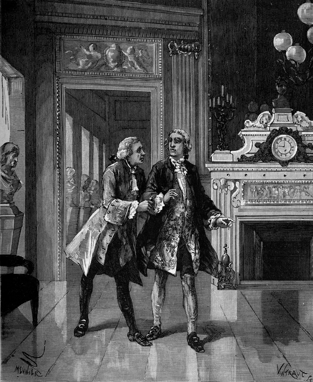 Antoine Laurent de Lavoisier (1743-1794) refuse le poison proposé par un ami pour éviter les souffrances de son exécution - French School