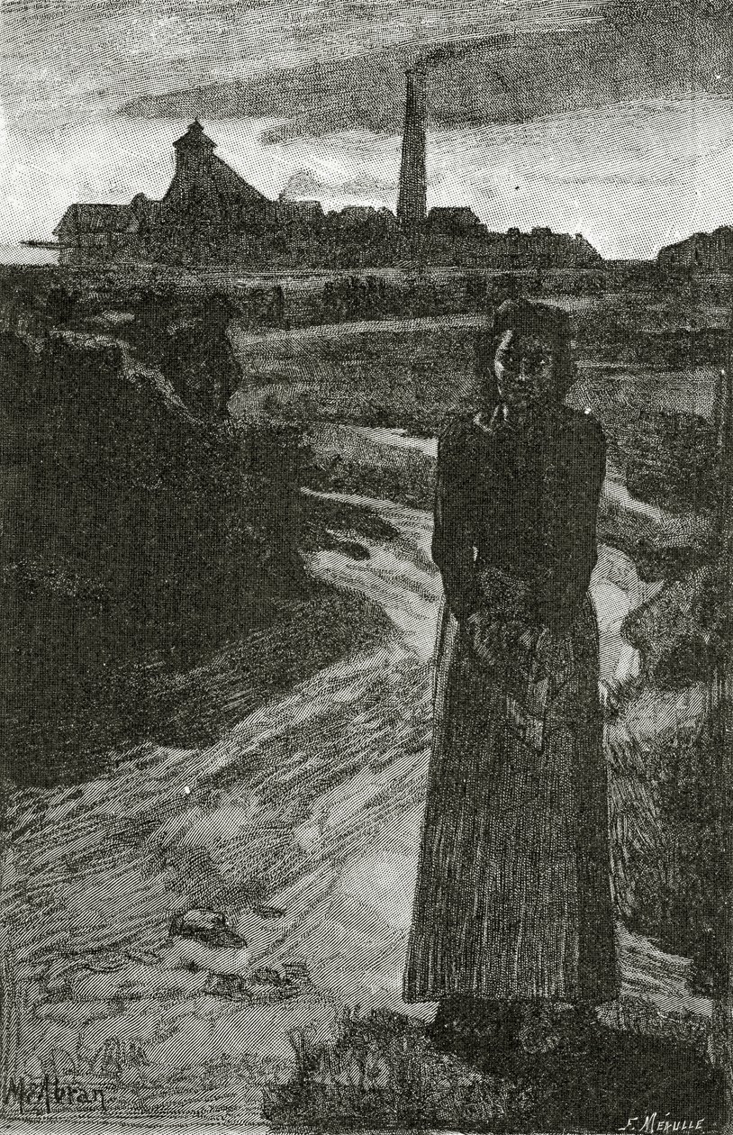 Anzin, 19e siècle (gravure en noir et blanc) - French School