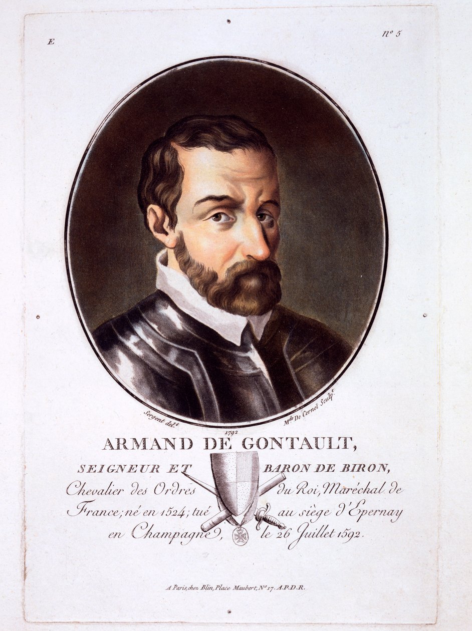 Armand de Gontaut, de Portraits des grands hommes, femmes illustres, et sujets mémorables de France, publié 1787-92 - French School