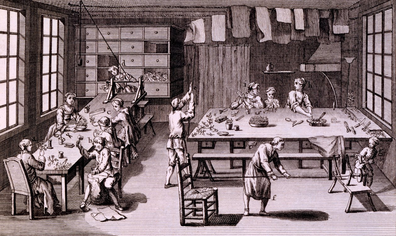 Boutique de fleurs artificielles, illustration de l