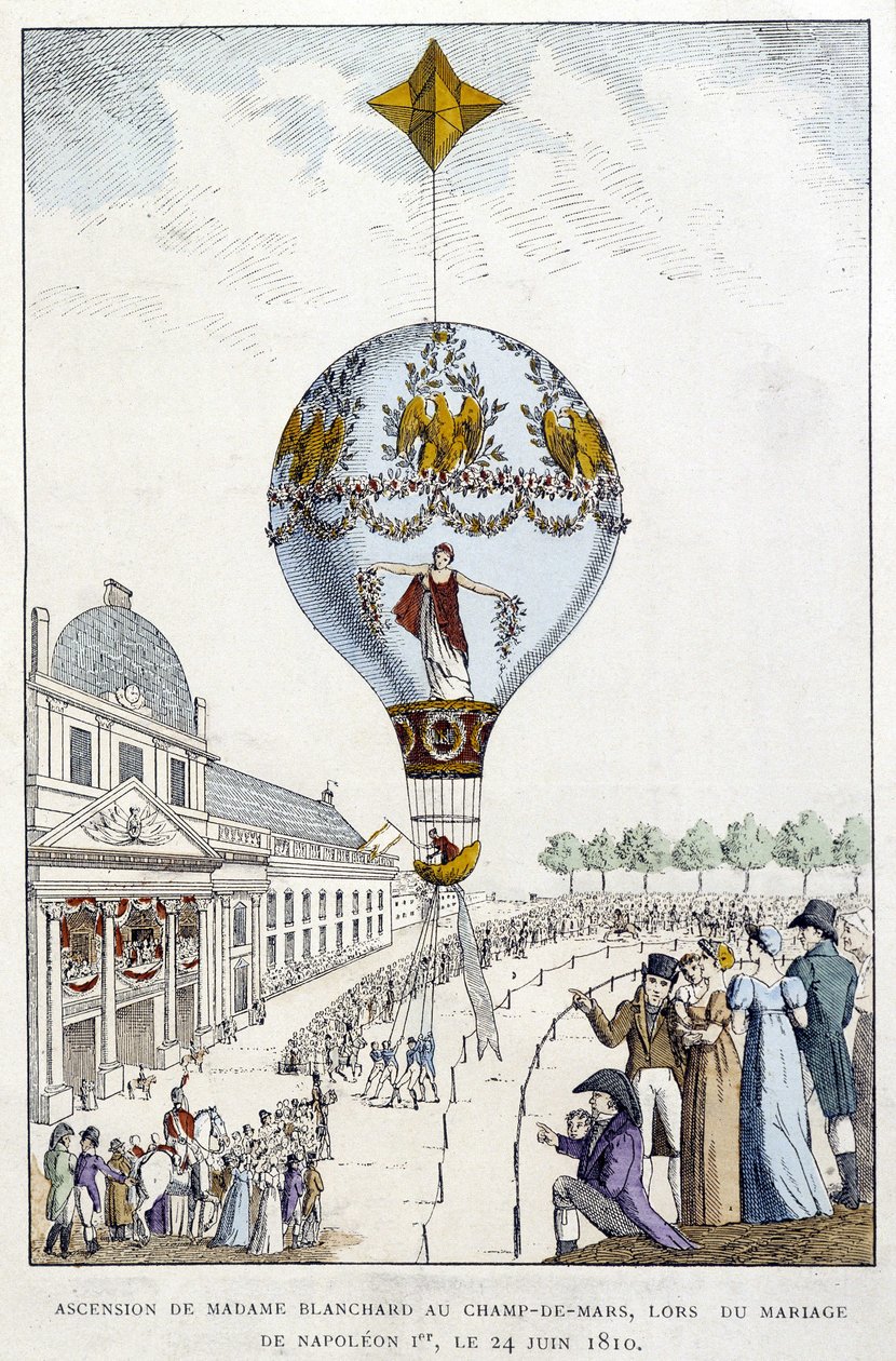 Ascension de Madame de Blanchard au Champs-de-Mars, au mariage de Napoléon 1er, 24 juin - French School