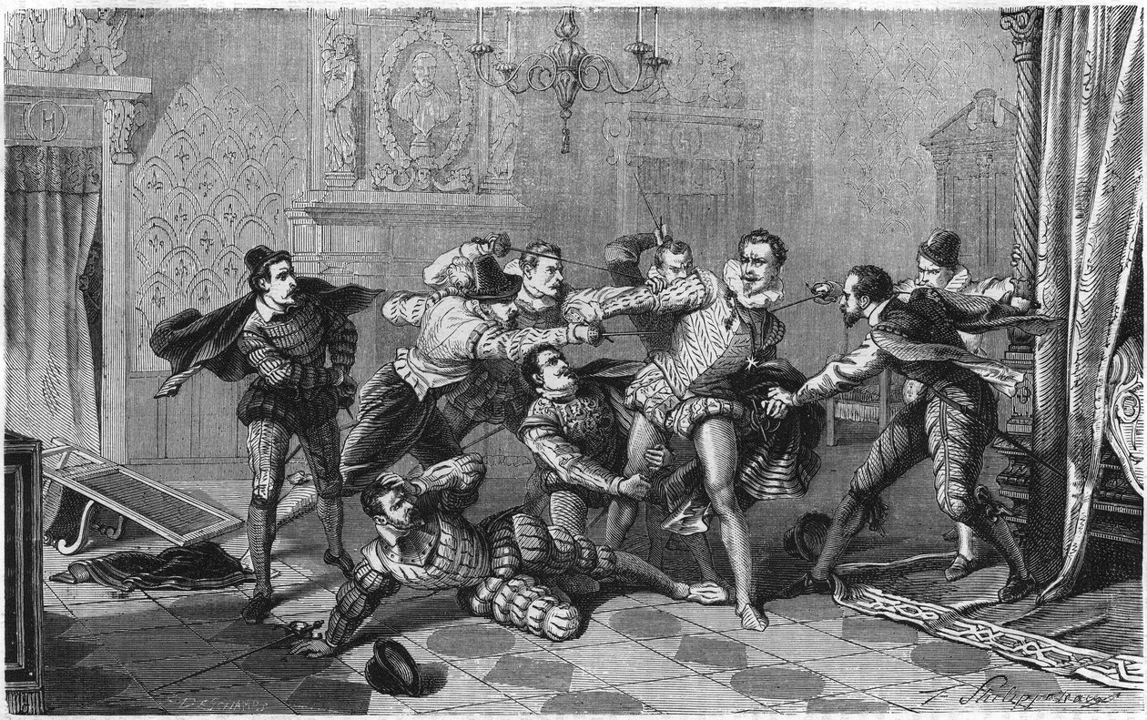 Assassinat de Henri Ier de Lorraine, duc de Guise dit le Balafré (1550-1588), 23 décembre - French School
