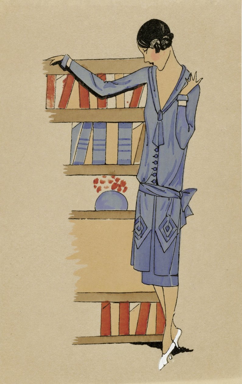 "At Home", extrait de Costumes Parisien, publié en 1925 (impression sur pochoir) - French School
