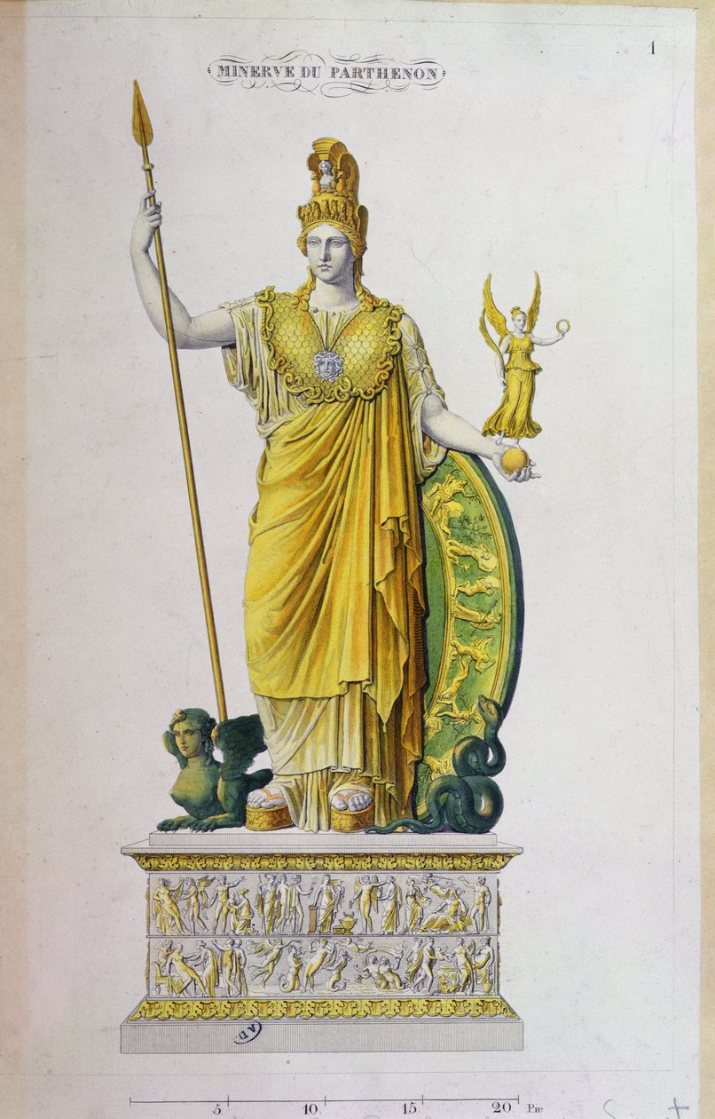Athéna Parthénos, statue du Parthénon, Athènes - French School