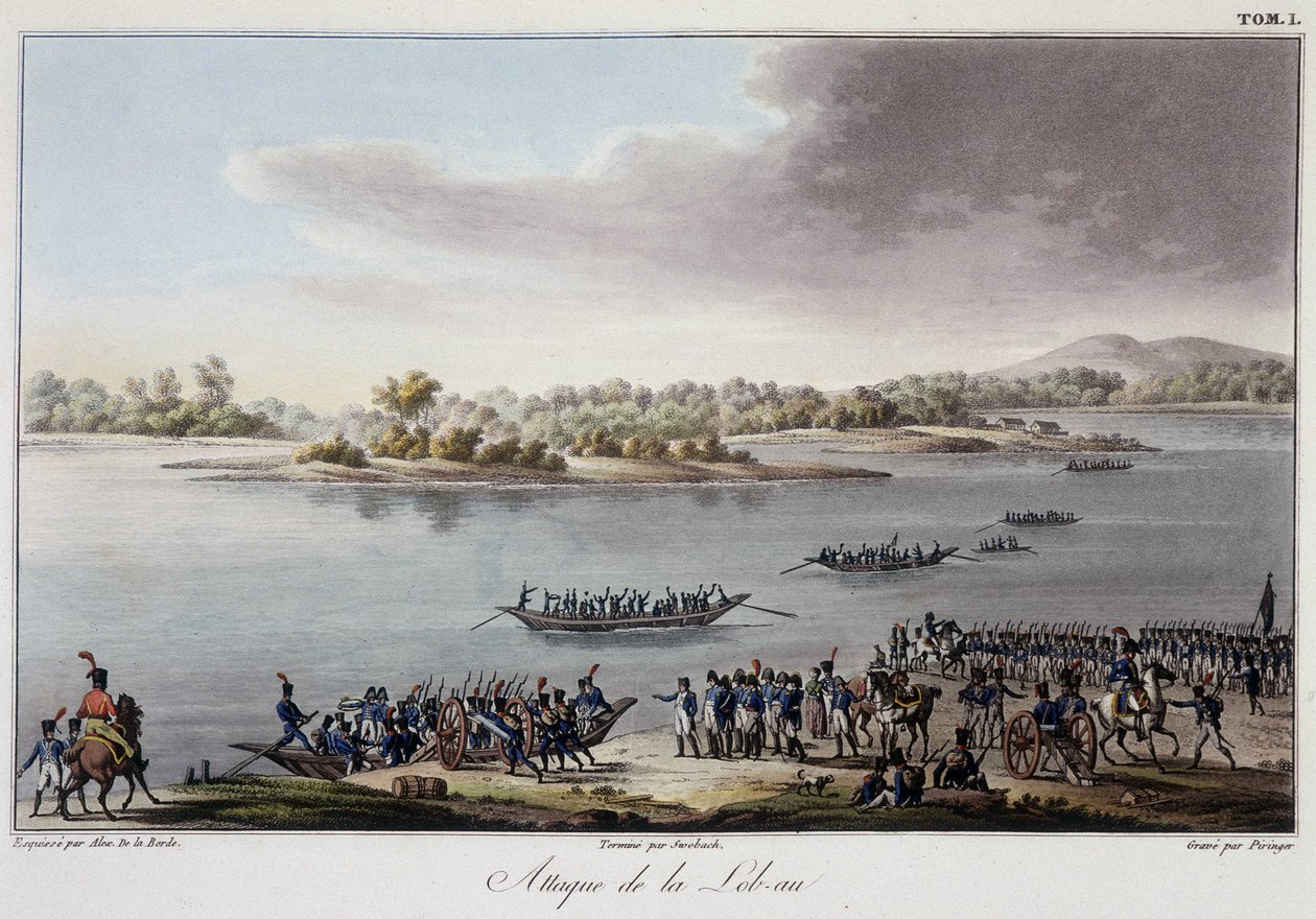 Attaque de Lobau en 1809 - dans « Précis historique de la guerre entre la France et l
