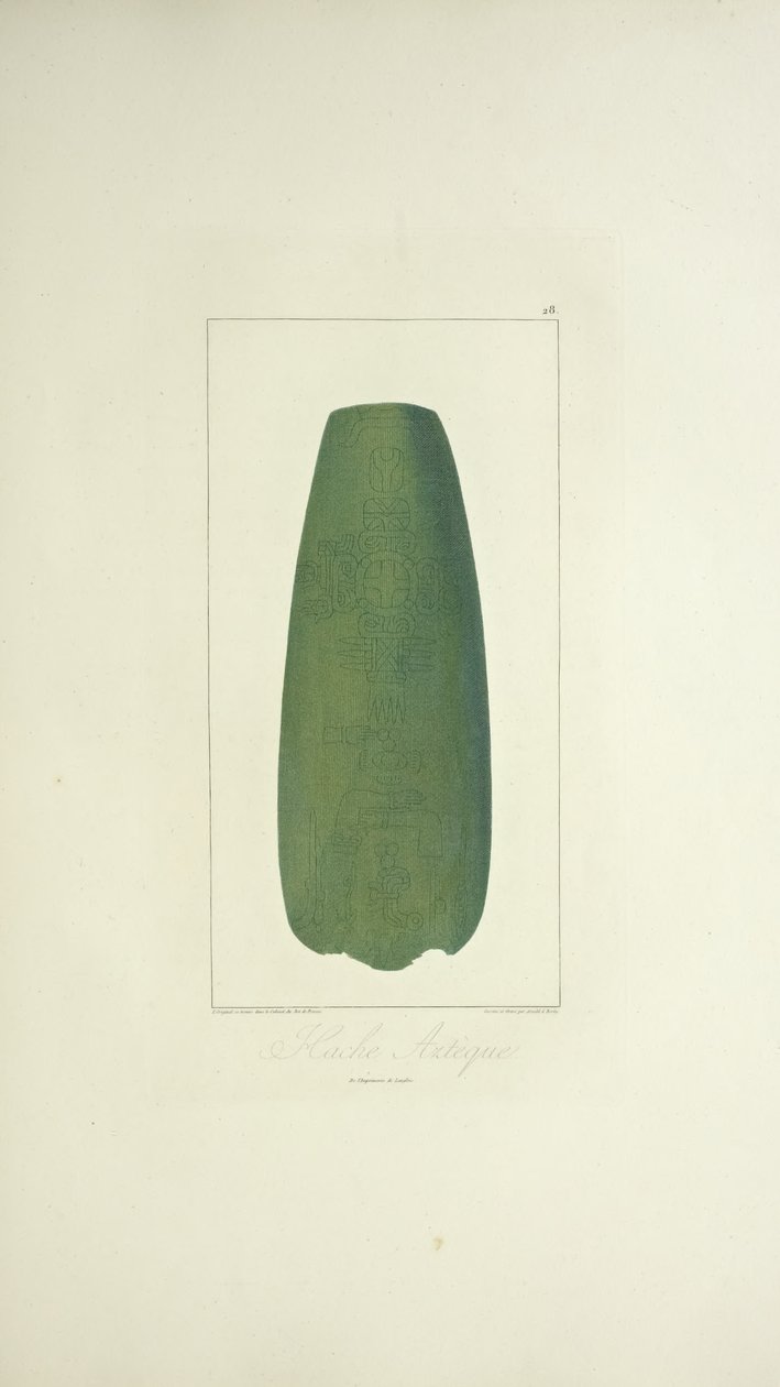 Hache aztèque, illustration de 