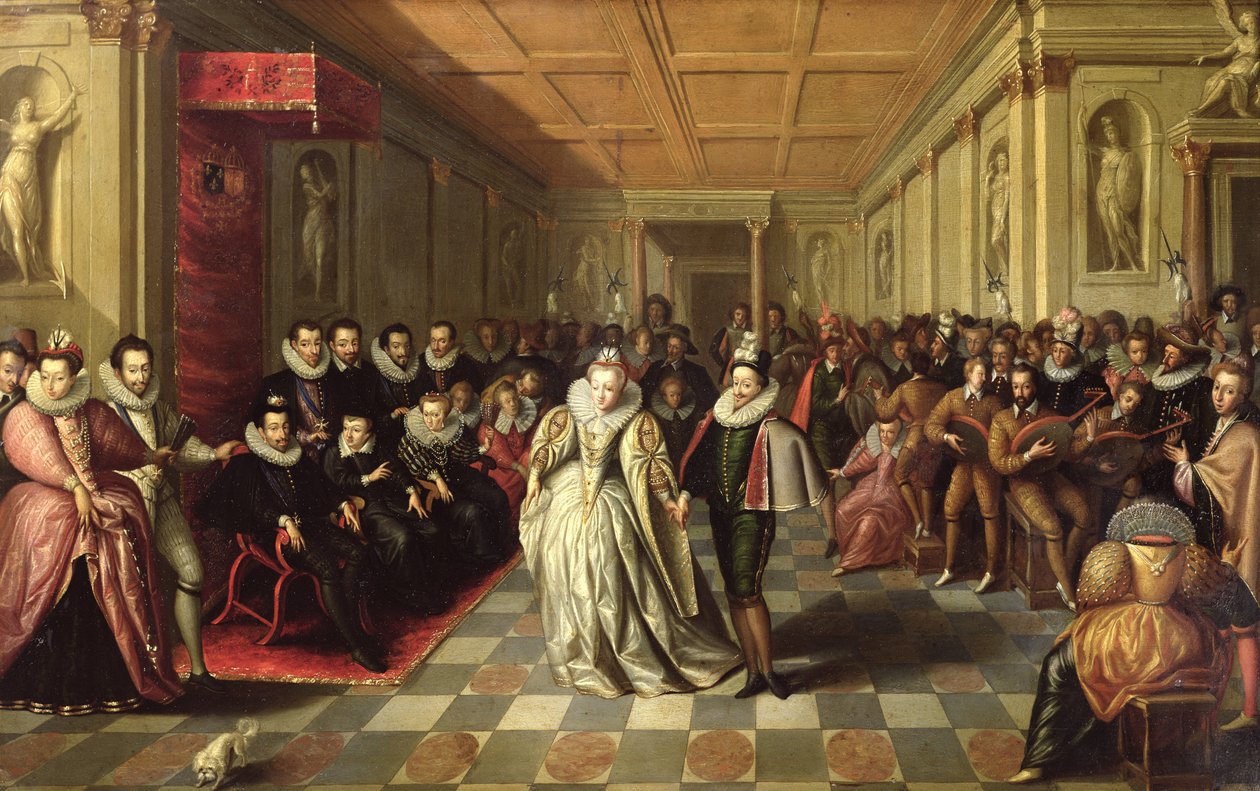 Ball à la cour d&39;Henri III à l&39;occasion du mariage d&39;Anne, duc de Joyeuse, à Marguerite de Vaudemont, le 24 septembre 1581, c.1581 - French School