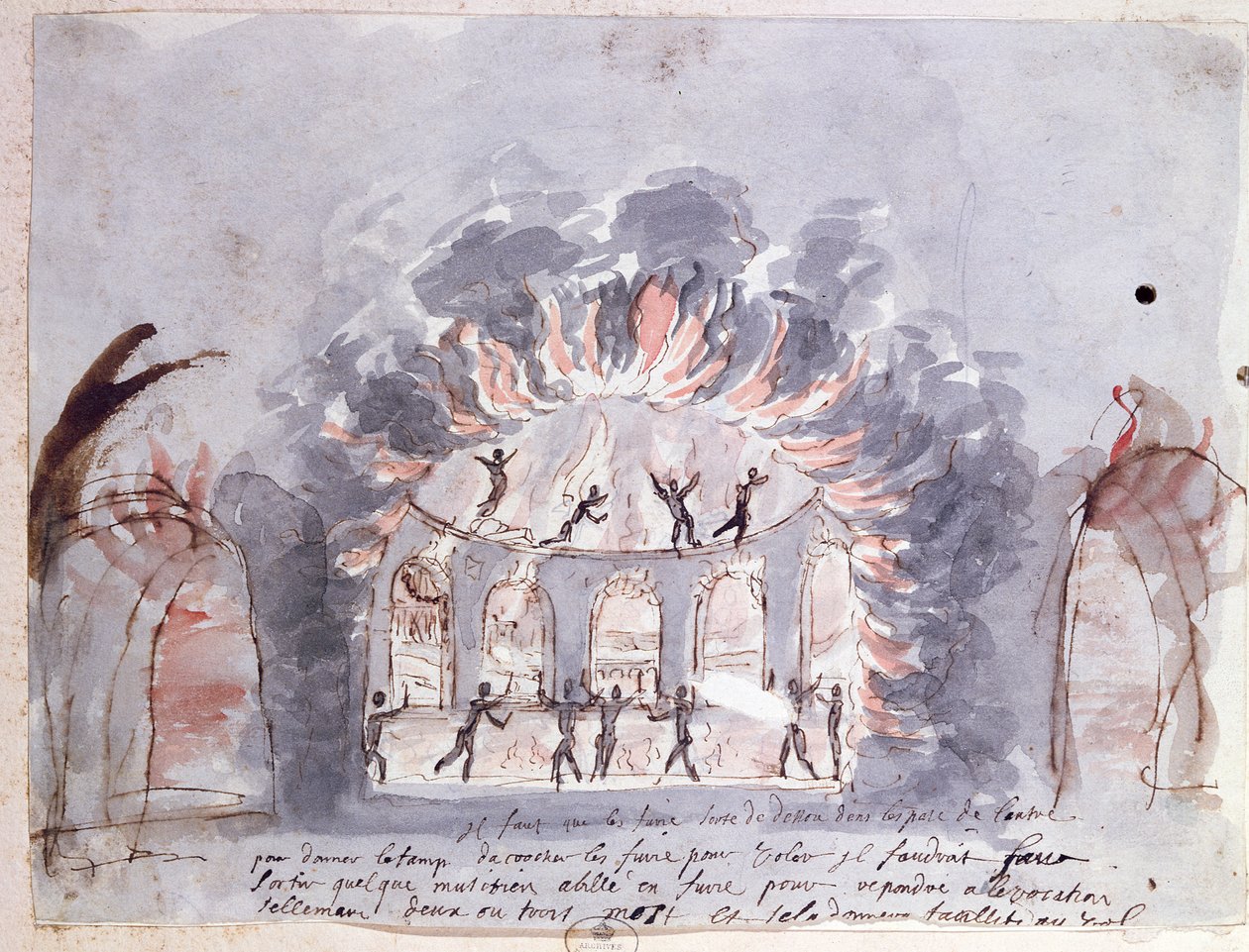 Scène de ballet, représentant les Furies, fin XVIIe siècle - French School