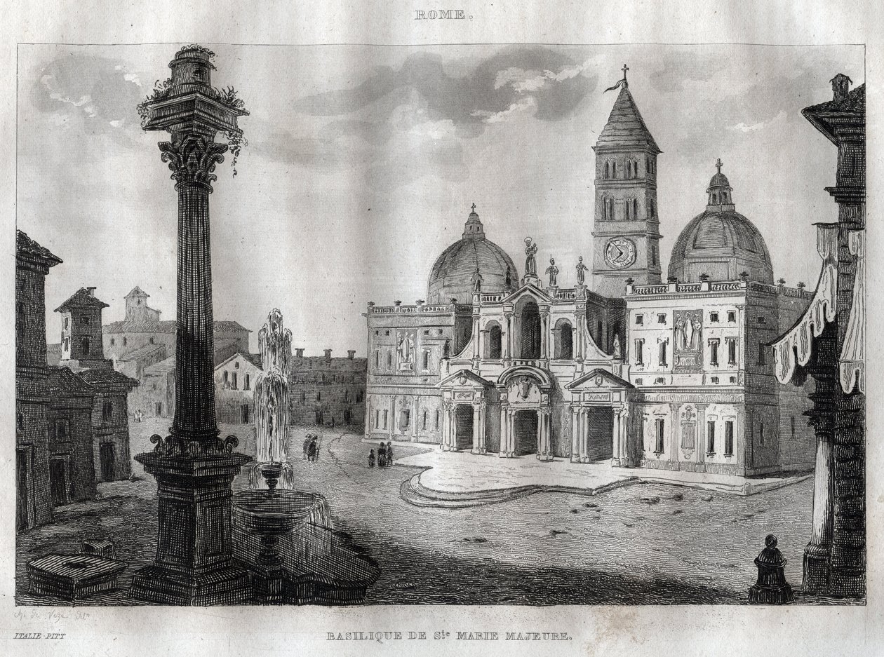 Basilique de Santa Maria Maggiore - Rome - Gravure de « L