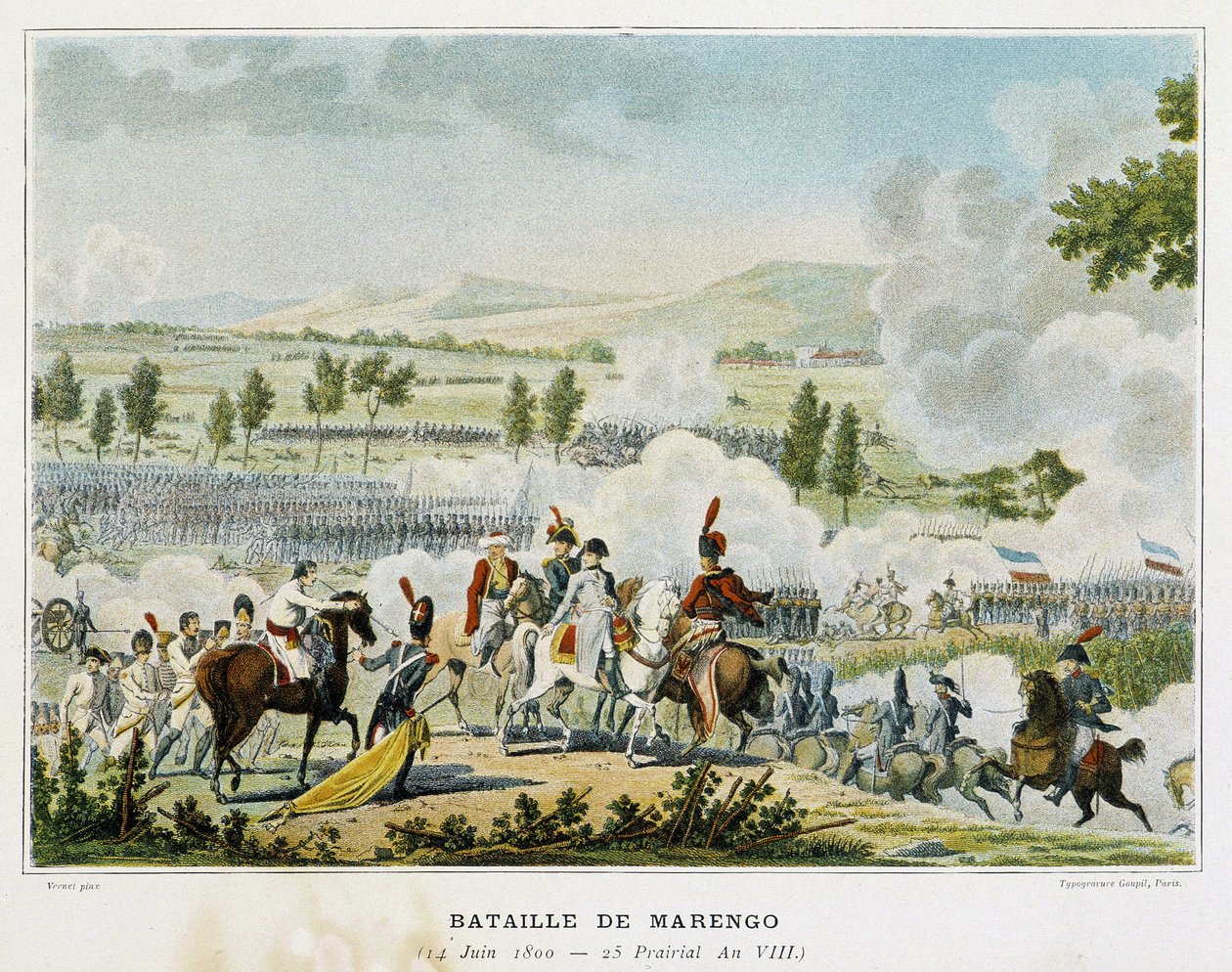 Bataille de Marengo (Piémont - Italie) le 14 juin 1800, où Bonaparte remporta la victoire sur les Autrichiens. - French School