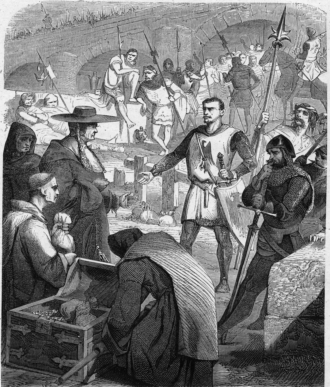 Bertrand du Guesclin (v.1320-1380) connétable de France refusant de recevoir de l