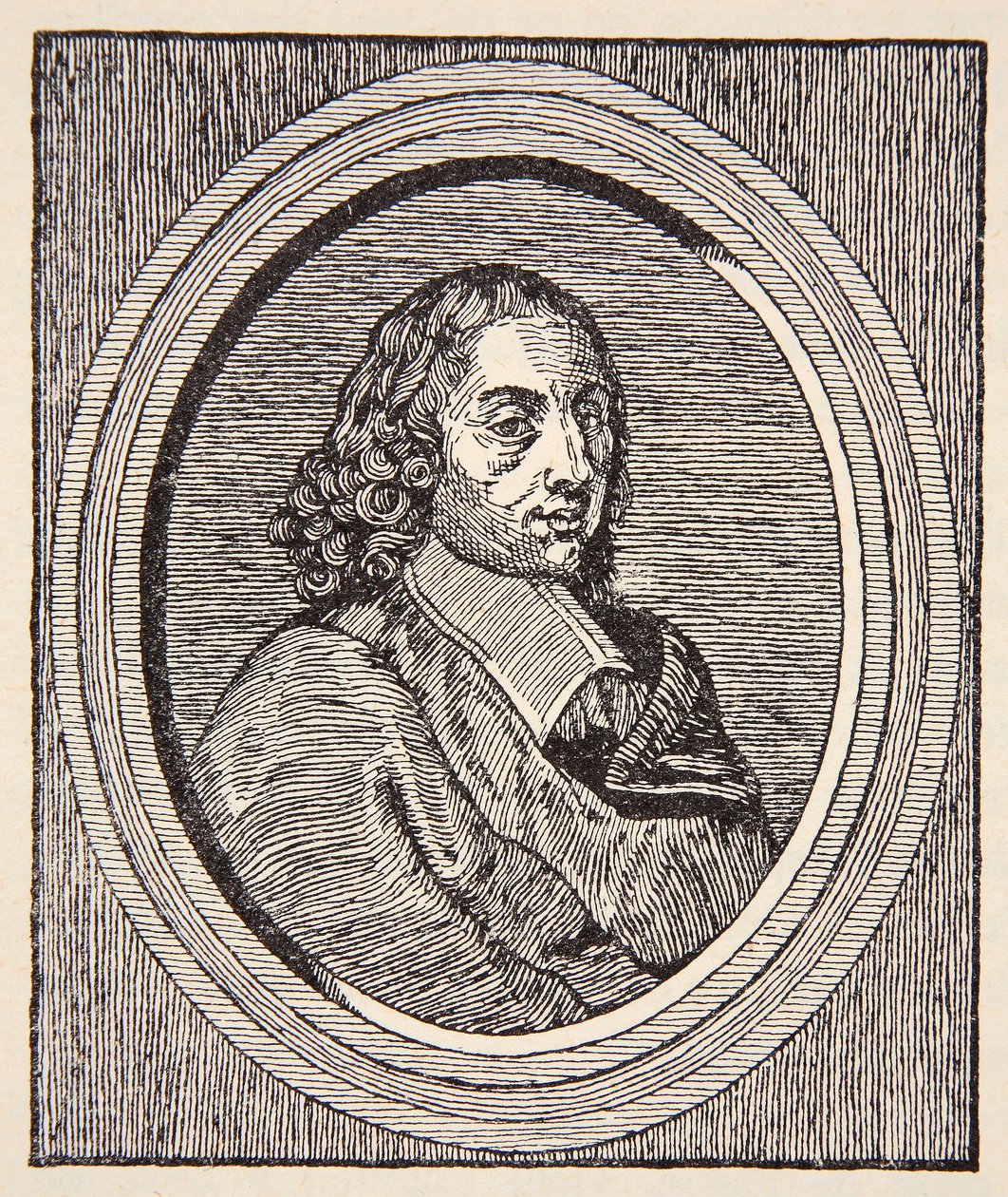 Blaise Pascal, illustration de Histoire de la Nation Française, Sciences, Volumes I & II, par Gabriel Hanotaux, 1924 - French School