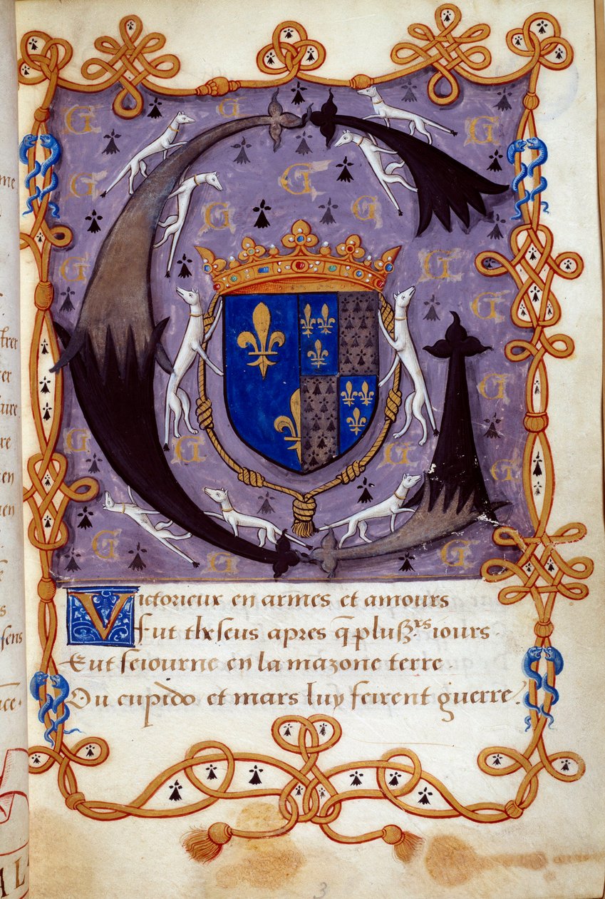 Blason de la reine Claude de France (1499-1524), épouse de François Ier. Miniature d