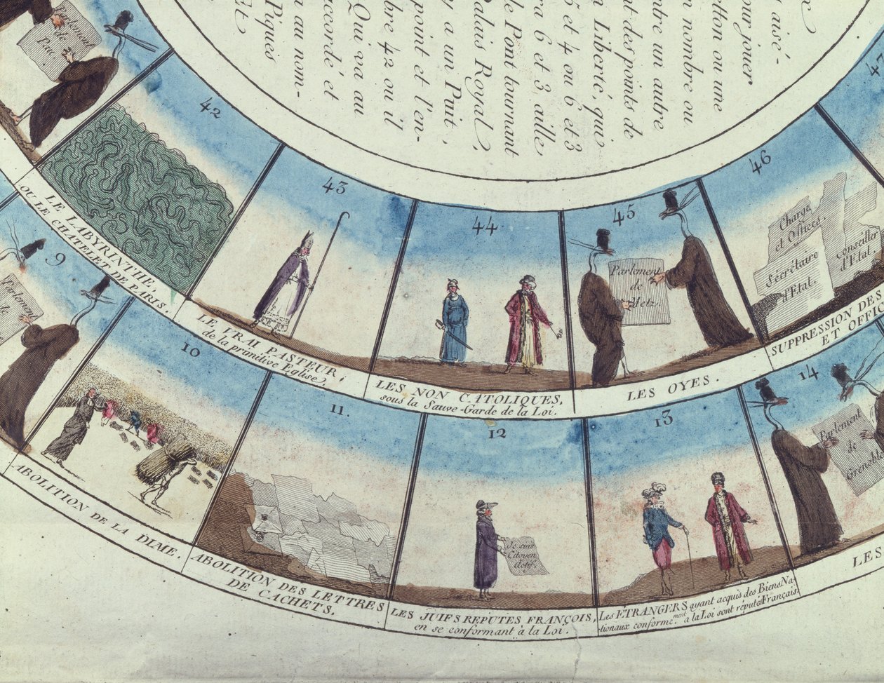 Jeu de société basé sur la Révolution française, c.1790 - French School