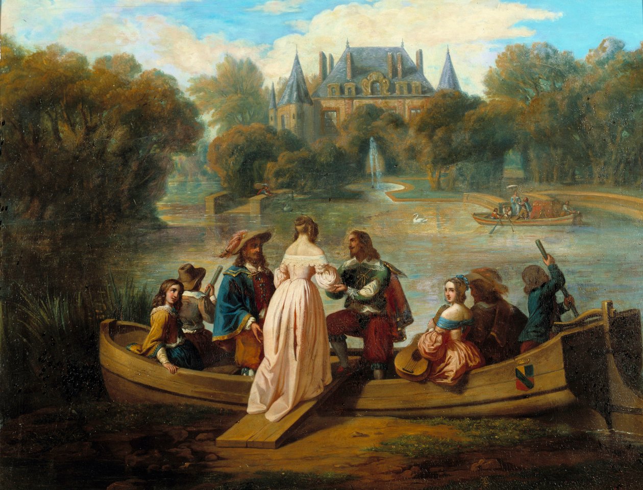 Balade en bateau sur le lac du château - French School