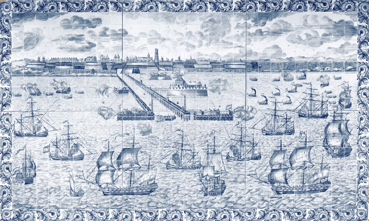 Bombardement de Dunkerque le 11 août 1695 - French School