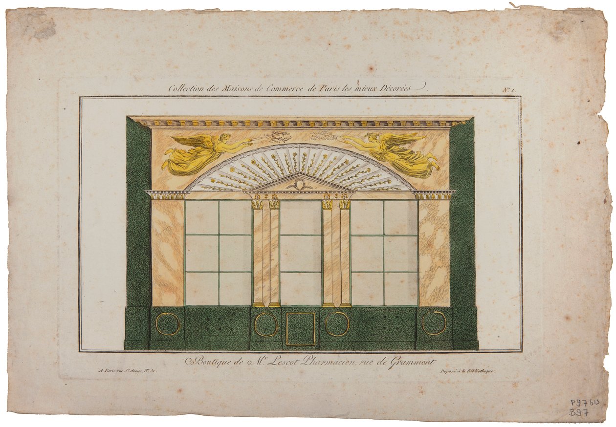 Boutique de M. Lescot, pharmacien, rue de Gramont, Paris - French School