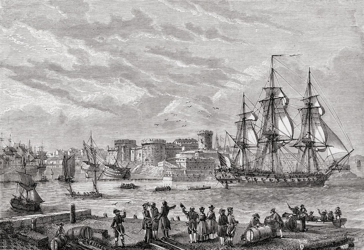 Brest en 1791, gravé par Le Breton, de 