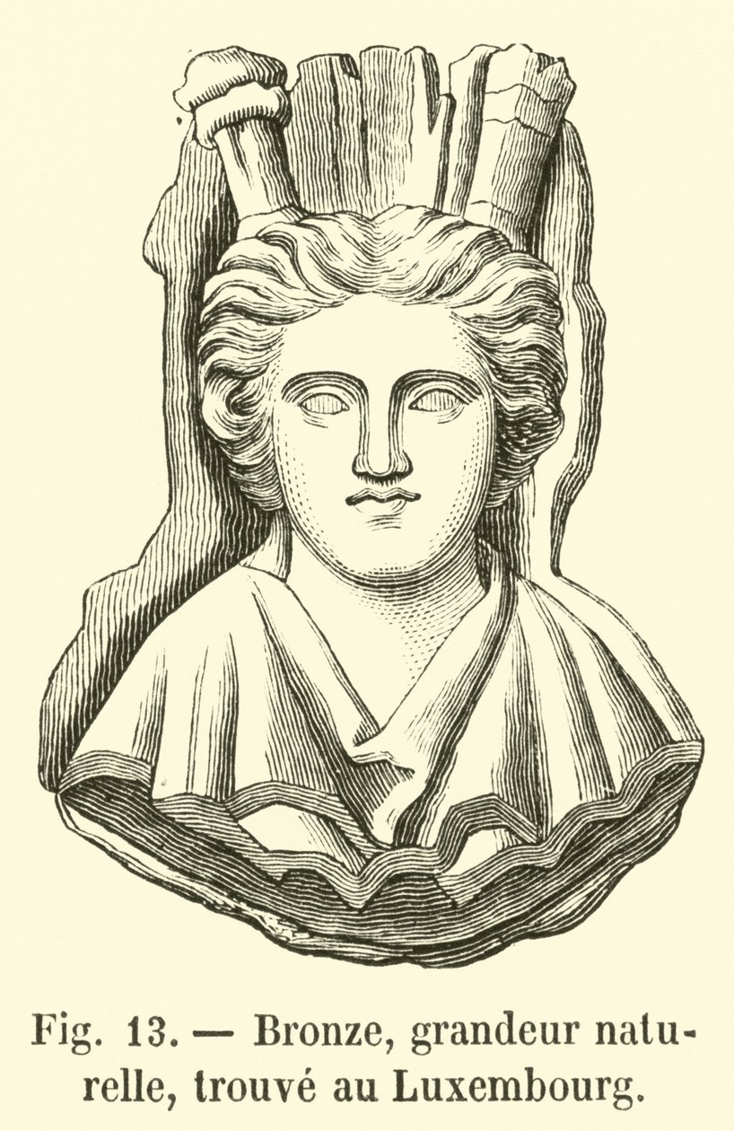 Bronze, grandeur naturelle, trouve au Luxembourg (engraving) - French School
