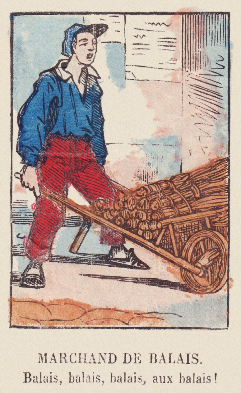 Marchand de balais. Balais, balais, balais, balais! , vers 1819 - French School