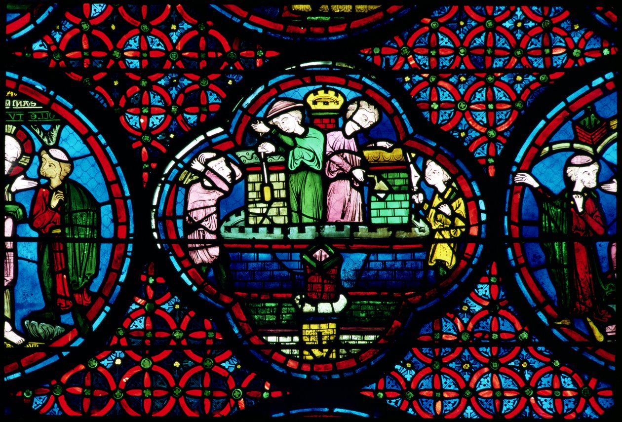 Constructeurs au travail, XIIIe siècle - French School