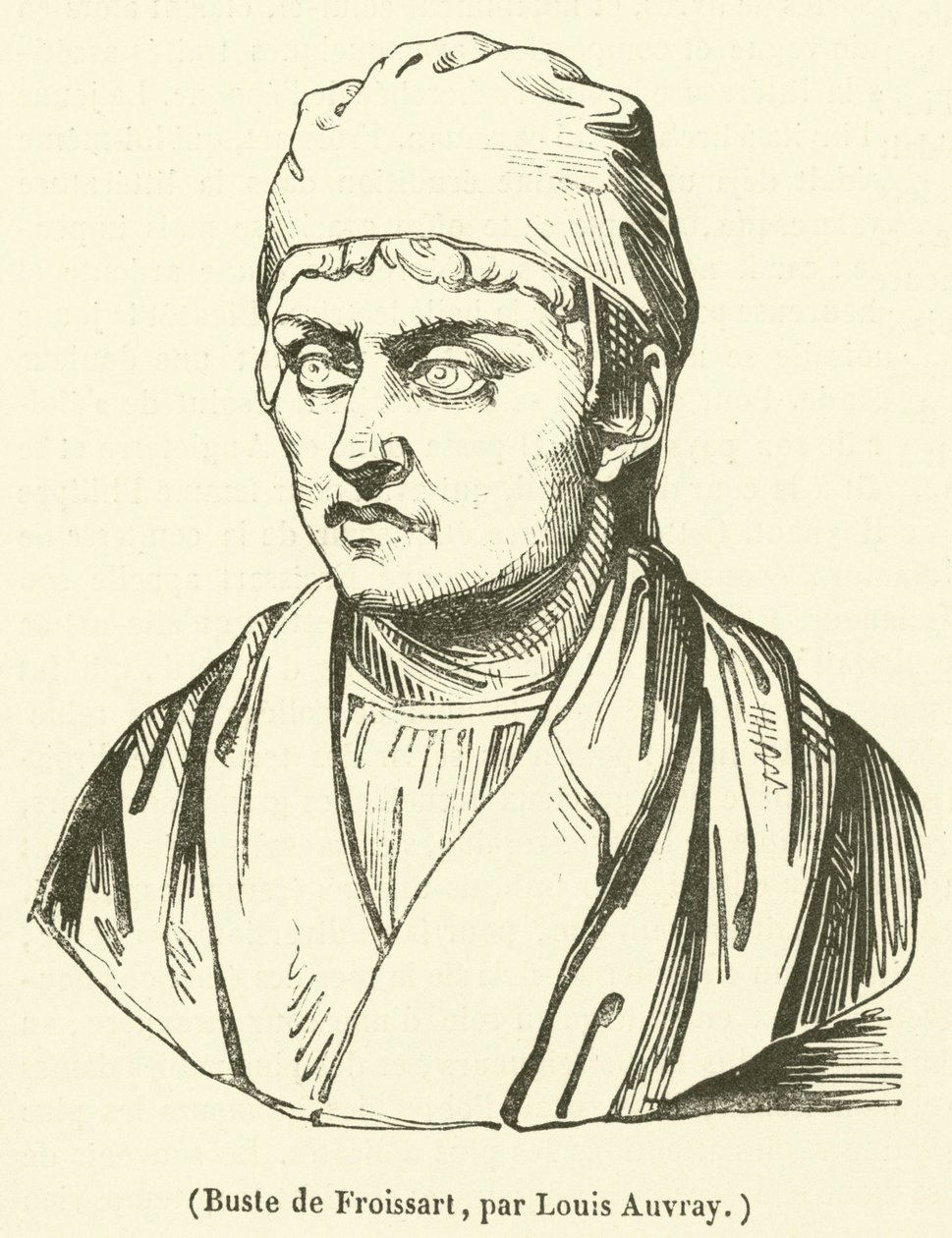 Buste de Froissart (engraving) - French School