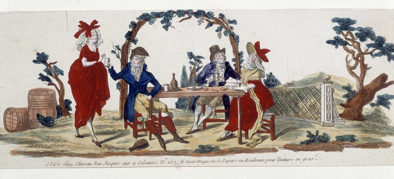 Café à Paris : chez Chereau, rue Jacques - gravure - French School