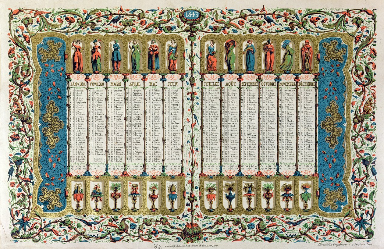 Calendrier pour 1843 - French School