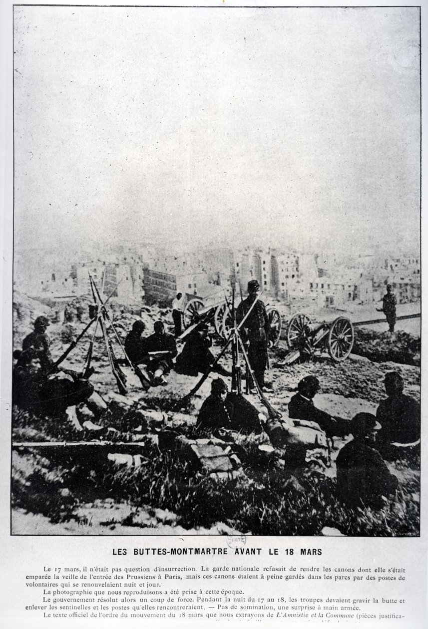Canons sur les Buttes-Montmartre à la veille du 18 mars 1871 (photo en noir et blanc) - French School