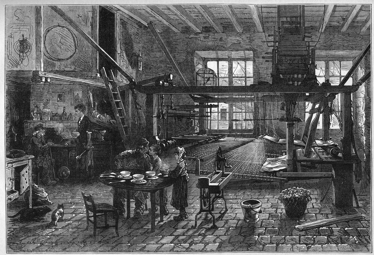 Atelier de canut. Intérieur d