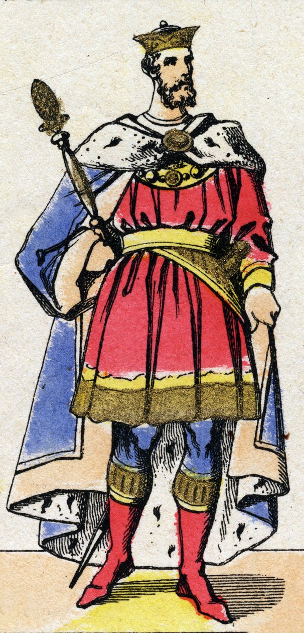 Dynastie capétienne : Portrait de Philippe Ier de France (1052-1108) roi des Francs de 1060 à 1108. Imagerie d