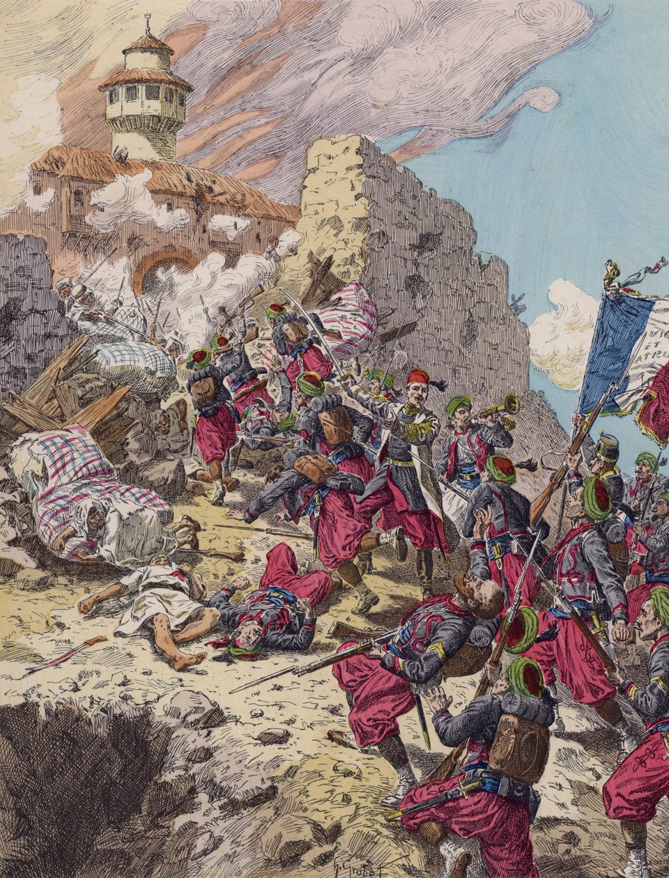 Prise de Constantine, Algérie, par les Français - French School