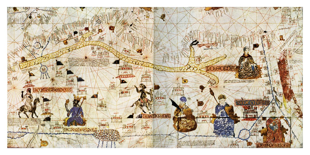 Routes caravanières du Sahara en 1413, extrait de 