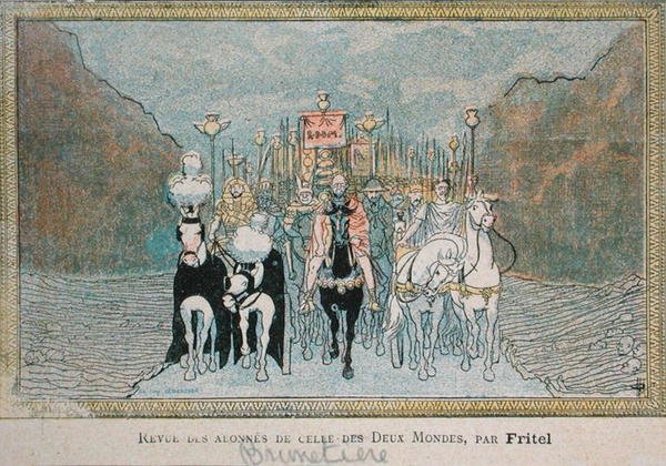 Caricature du critique littéraire français Ferdinand Brunetière (1849-1906), vers 1900 - French School