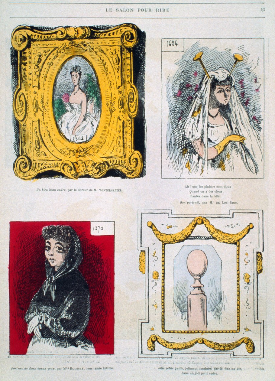 Caricatures de peintres, Franz Xavier Winterhalter, Glaize Fils, illustration de Le Salon pour Rire - French School