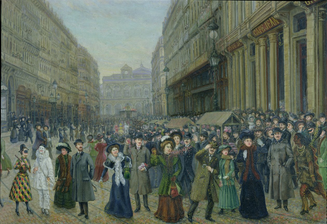 Carnaval de Lille (huile sur toile) - French School