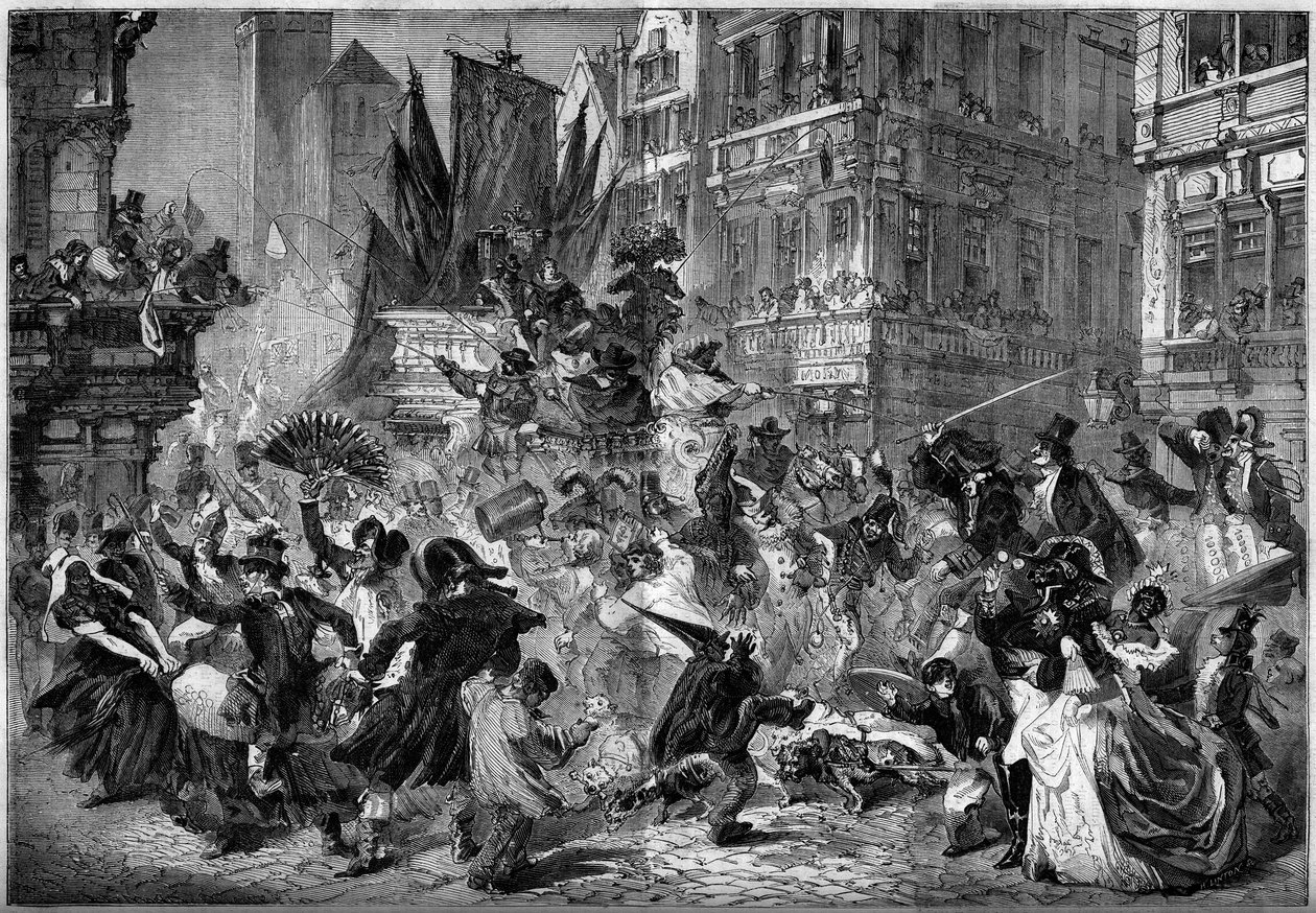 Scène de carnaval dans les rues d