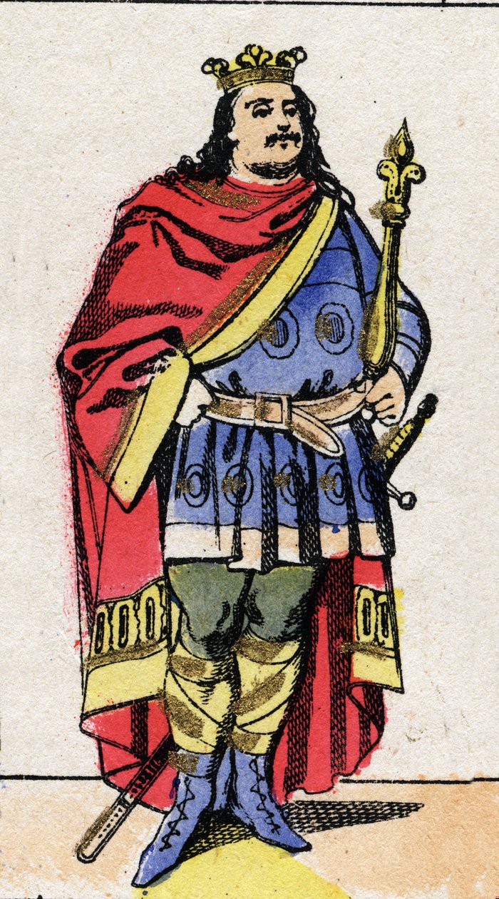 Dynastie carolingienne : Portrait de Charles III le Gros (839-888) roi des Francs de 881 à 887. Imagerie d