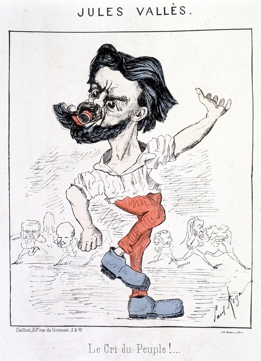 Caricature par Jules Vallès - dans « Le Cri du Peuple ! » - French School