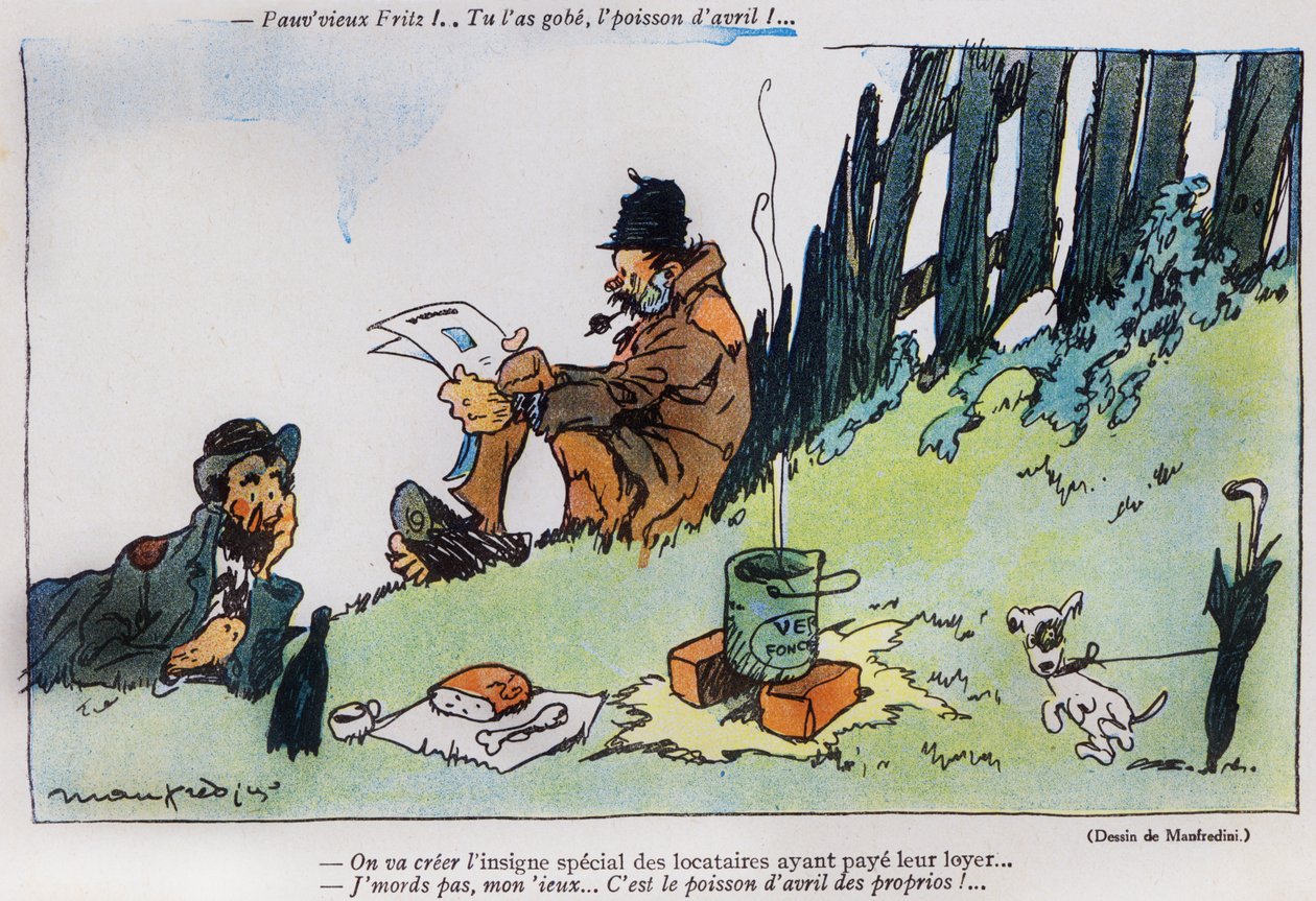 Caricature représentant deux vagabonds, de l