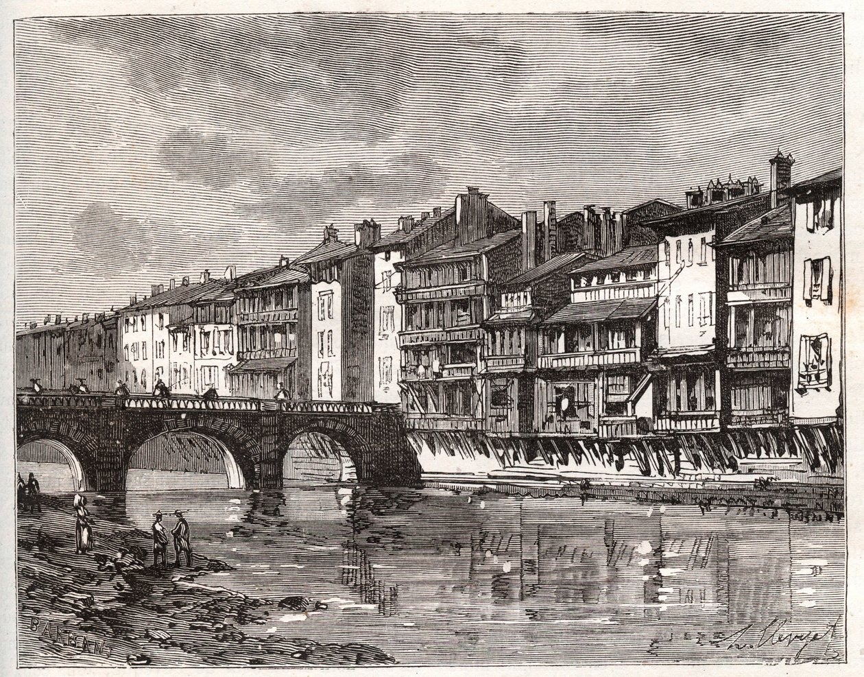 Castres - Languedoc-Roussillon-Midi-Pyrénées - gravure dans "La France illustrée : géographie, histoire, administration statistique" par V.-A. Malt-Brown. 1884 - French School