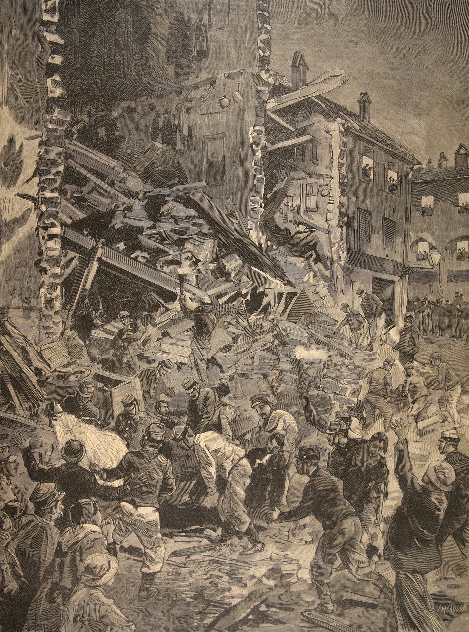 Catastrophe à Biot, illustration du Petit Journal : Supplément illustré, 1898 - French School