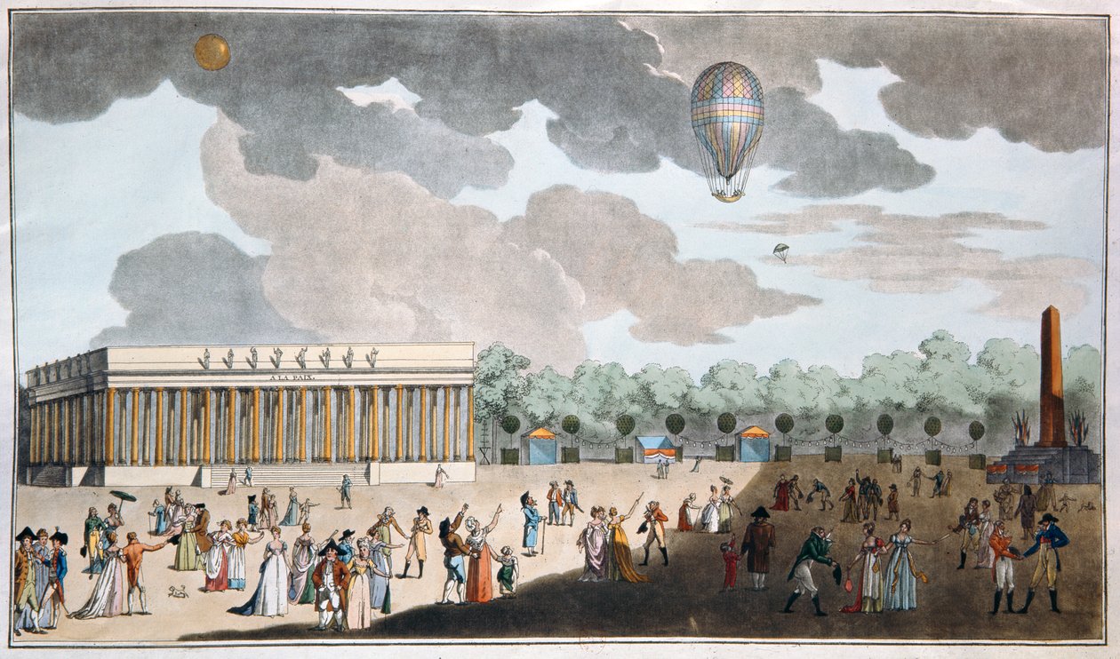 Célébration de la Fête de la Bastille, 14 juillet sur les Champs-Élysées, Paris en 1801 - French School