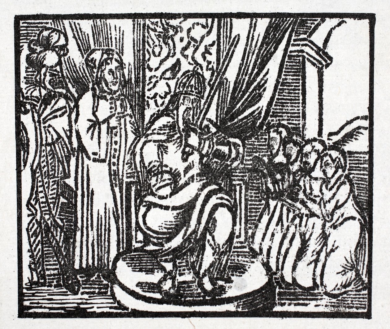 Charlemagne adoube les chevaliers Reynauld, Guichard, Alard et Richardet, fils du duc d