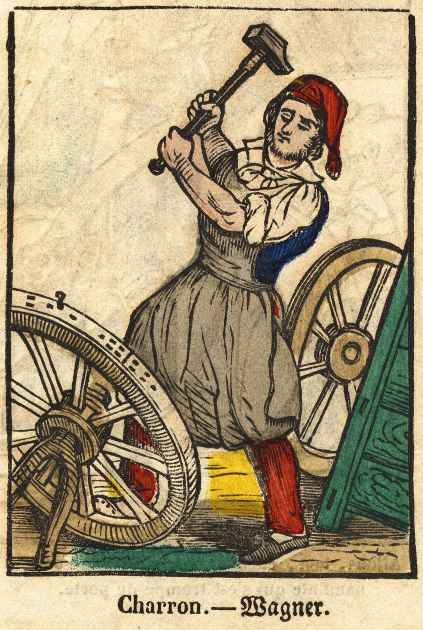 Charron (qui fabrique des charrettes); Série sur les métiers, image d