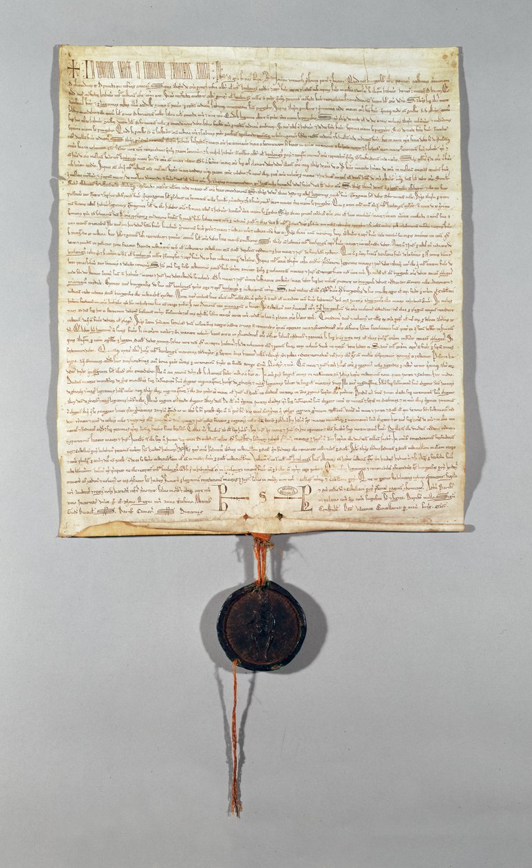 Charte de la commune de Péronne, accordée par Philippe Auguste (1165-1223) 1209 - French School