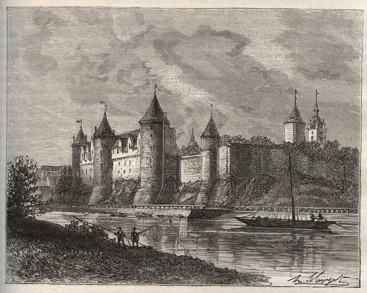 Château de Josselin - Morbihan en Bretagne - gravure dans "La France illustrée: géographie, histoire, administration statistique" par V.A. Malt-Brown. 1884 - French School