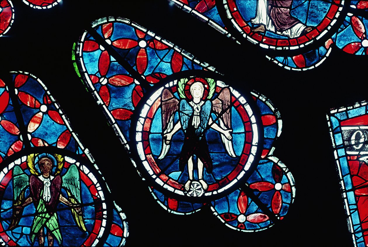 Chérubins sur une roue (détail), vers 1223 - French School