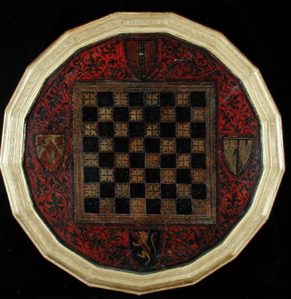 Échiquier avec quatre armoiries, c.1400-30 - French School